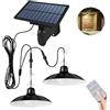 vidoelettronica Lampadario Solare da Esterno, Luci da Giardino con Telecomando Timer, Crepuscolare e Sensore, 2 Lampade a Sospensione con Cavo 3M, Impermeabile IP65 per Giardino, Casa, Garage