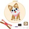 JSRQT Punch Needle Ricamo Kit Cane per Principianti, Aghi per Punzoni Punto Croce con Attrezzo, Ricamo Starter Kit Ago Punzonatura Piccolo Facile per Adulti Bambini Fatto a Mano con Istruzioni