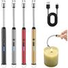 GAOUTO Accendino Elettrico: 4 Pezzi Accendino USB Ricaricabile, Accendino ad Arco con Collo Flessibile, Resistente al Vento e agli Spruzzi, per Uso Interno ed Esterno (Blu)