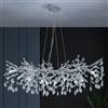 ZenithBeam Lampadario Di K9 Cristallo Argento,Grandi Lampadari Soggiorno Moderno A Forma Di Ramo,Lampadario Sospensione 10 Luci Per Sala Da Pranzo Cucina Lobby Camera Da Letto (L100 Cm)