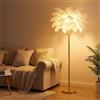 Aeroflexa Lampada a Piume Moderna, Lampada da terra in piume di struzzo, 160 cm, illuminazione domestica, 3 colori dimmerabili per soggiorno, casa di lettura, camera da letto