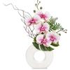 Oairse Orchidee Con Ciambella in Ceramica - Pianta Artificiale Con Fiori Real-Touch, Vaso Decorativo, Decorazione da Tavolo, Davanzale - Altezza 41 cm