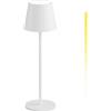 K-Bright lampada da tavolo ricaricabile in alluminio | 240LM | Dimmerabile 3000K/4000K/6000K Lampada da scrivania senza fili | interni/esterni Lampada da tavolo con USB (Bianco)