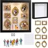 AHYDFSR DIY Mini Museum Silhouette Box, Cornici Piccole Museo, Shadow Box Frame Kit, con Gold Mini Frames & Figurines, Cornice Personalizzata con Foto, for Valentine'S Day & Anniversaries
