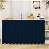 Odot Tenda per Mobile Sottolavello Cucina, Tende Corta Sotto Il Lavandino Cotone e Lino Tinta Unita Autoadesiva Fibbia in Nylon per Antipolvere Ombreggiatura (Blu navy,W 120cm H 60cm)