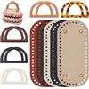 PH PandaHall 5pz Base Ovale per Borse Uncinetto in Pelle PU con 10pz Manici per Borse a Forma di D, Kit per Realizzazione Borsa a Maglia Accessori DIY Fatto a Mano per Donna