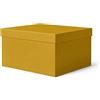 ilo - Scatola per Armadio Rigida con Coperchio cm 45x40 H.25 - Contenitore Portaoggetti Decorativo - Rivestimento in Tessuto Tecnico Giallo - Riciclabile e Prodotto in Italia
