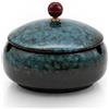 SHOWHEEL Posacenere da Tavolo Ceramica,Posacenere con Coperchio,Ashtray Ceramic,Antivento,Impermeabile,Design Retrò,Uso Interno ed Esterno,per Casa,Ufficio,Scrivania,Patio e Uso Esterno (Blu brunastro)