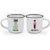 Legami - Espresso For Two, 2 Tazzine da Caffè in Porcellana New Bone China, Capacità 50 ml, Tema Poison and Antidote, Lavabili in Lavastoviglie, Utilizzabili nel microonde