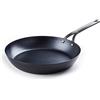 BK Black Steel Padella Pre-Stagionata in Acciaio al Carbonio da 28 cm, Compatibile con Induzione, Forno e Arrosto fino a 315°C, Durevole e Professionale, Nero