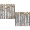 DRW Quadro Tela con Alberi Dipinti a Mano in Bianco. Verde e Grigio 80 x 3 x 80 cm, Medidas: 80x3x80cm