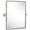 TEHOME Specchio da bagno rettangolare con cornice in nichel spazzolato, 68 x 61 cm, in acciaio inox, inclinabile, smussato, per parete
