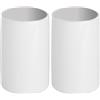 WENKO Bicchiere portaspazzolini Polaris bianco ceramica, Ceramica, 7 x 11 x 7 cm, Bianco (Confezione da 2)