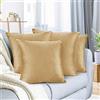 Nestl Set di 4 federe decorative per cuscini in velluto, comode, per esterni, 45 x 45 cm, morbide, in tinta unita, per divano, letto e auto, colore: oro cammello
