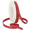 Morex Ribbon Morex Swiss DOT Grosgrain, 3/8 by 20-Yard Bobina, Colore: Rosso