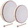 Lawei 2-teilig Handtrommel mit Schlägel Percussion Musikinstrument Pädagogisches Spielzeug für Kinder Party - 25,5 cm & 20,3 cm