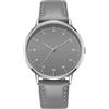 OSOLVE Orologio da uomo No Logo Business Watch Movimento Giappone Cinturino in pelle PU Lunetta sottile Design semplice Minimalismo, Grigio scuro