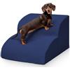 Niubya Scala per Cani e Gatti Piccoli, 2 Gradini 30 cm, Schiuma 30D, Antiscivolo, Fodera Lavabile, Ideale per Divano/Letto, Animali Anziani o Mobilità Ridotta, Blu Marino
