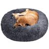 TAMOWA Cuccia per Gatti Letto per Cani Rotondo, Peluche Ciambella per Animali Domestici, Cuscino Rotondo in Morbido Peluche per Gatti e Cani di Piccolo Media Taglia, 80CM, Grigio Scuro