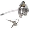 Generico Gabbia piatta ultracompatta da uomo in acciaio inossidabile con accessorio condotto cavo trasparente-ITRZ6001 (50mm)