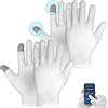 Elegance-go Guanti Idratanti Touch Screen, 2 paia di Cotone Bianco Guanti Touch Screen,Guanti Idratanti per donne uomini Per Mani Secche Spa Trattamento Cosmetico Idratante