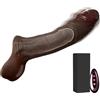 SNOWSEXY Guaina Pene Vibratore Sexytoysys Coppia Guaina Fallica Realistico Prolunga Pene Indossabile Uomo 9 Modalità Vibranti Remote Control Sex Toys Anello per Testicoli Sessuali per Uomini, Nero