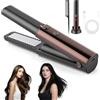 Vicloon Piastra per Capelli Senza Fili, 2 in 1 Mini Piastra e Arricciacapelli Portatile, Ricaricabile USB, 7 Temperatura Regolabile, Riscaldamento Rapido, 4000mAh Cordless Hair Straightener (Marrone)