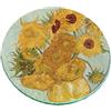 Handmade Calamite (o spille) Artistiche di forma circolare con celebri Opere d'Arte (12 girasoli, Van G0gh)