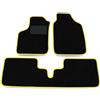 Somer Car Kit Tappetini Auto compatibili con Fiat Panda 169 2003-2012 - posteriore unito | Set Tappeti in Moquette, Tappeto auto su misura, bordo giallo
