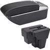 PaCsci Poggia braccio Auto Per KIA Per RIO 2015-2022 Bracciolo Box Auto Accessori Auto Bracciolo console centrale(D Black white NoUSB)