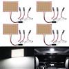 QAUBEN Bianco 4-pacchetto 4014 117SMD LED pannello cupola luce auto lettura interna mappa lampadina lampadina soffitto luce DC 12V + T10 BA9S Festoon adattatore