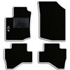 QUEMAR Tappetini Auto per Citroen C1 2005-2013, Bordo Bianco, 1 Ricamo | Kit Tappeti Moquette e Gomma su Misura / Set 2 Anteriori + 2 Posteriori / Ricami e Colori Personalizzati / Antiscivolo