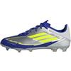 adidas Unisex - Adulto F50 League Football Boots FG/MG, Silver Metallic/Solar Yellow/Lucid Blue, 42 EU