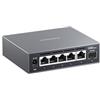 XikeStor Switch Ethernet Web Managed 6 Porte 2.5Gbit, 5 x RJ45 2.5G & 1 Porta SFP+, VLAN/QoS/STP/IGMP/LACP supportati, Switch di Rete 2.5Gb Senza Ventola per AP, Telefono VoIP, Telecamera IP, NVR