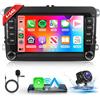 Hodozzy 4GB+64GB Autoradio per VW Polo Passat Caddy Golf Jetta Beetle Tiguan Touran pour Seat Skoda Android 7 Pollici Touch Screen Carplay Android Auto, Stereo Bluetooth GPS WiFi 2 Din Radio per VW Hodozzy