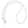Reownest Collana universale con patch, grazioso design Bling con perle di cristallo, accessorio per il collo, anti-smarrimento, per ragazze e donne, colore bianco