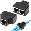 Joynine Sdoppiatore Ethernet, 2pcs Splitter Ethernet, Attacco Ethernet da 1 Femmina a 2 Femmine, Connettori RJ45, Compatibilità Universale con Connettori Metallo, Miglioramento Della Stabilità