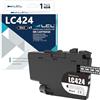 LCL LC-424 LC424 Nero Cartuccia d'inchiostro Compatibile per BROTHER LC-424 LC424 LC-424BK LC424BK per DCP-J1200W DCP-J1200WE Printer(1-Pack)