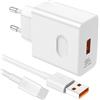 Supecesorio Caricatore Supercharge da 66 W per caricatore Honor, Supercharge USB C, cavo di ricarica adattatore per Honor 90 Lite 200 Lite 70 Lite X6b Pad X8a 9 Magic6 6Pro 6Lite 7Lite, caricatore rapido USB C