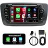 FLUXEONS Autoradio Doppio DIN con Schermo per SEAT Ibiza (2008-2013), Wireless CarPlay e Android Auto, Display Touch da 7, 4GB+64GB, Bluetooth 5GHz WiFi DAB+ FM AUX GPS