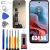 ERYNK Display LCD per Moto G34 5G XT2363-2, XT2363-3 [con impronte digitali] [6,5 pollici] LCD Display Touch Screen Digitizer con set di attrezzi
