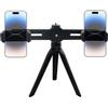 KeaJuidy Treppiede per cellulare con morsetto per cellulare, girevole a 360°, doppio supporto per cellulare flessibile
