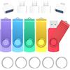 Wooolken Chiavette USB 3.0 64GB 5 Pezzi, Alta Velocità Pen Drive 3.0, 5 Pezzi Pendrive USB 64 GB con Adattatori USB C e Portachiavi, per Scuola, Ufficio, Backup, Trasferimento Dati