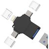 HOYULLI Adattatore USB C Lightning Micro USB OTG (3 in 1) 3.0 porte cavo per iPhone 16 15 14 13 Pro Max per iPad Type C Tablet per Apple Fotocamera Lettore di schede dati Stick compatibile per Samsung S25 S24