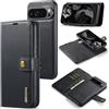 ZORSOME Custodia a portafoglio in vera pelle per Google Pixel 9 Pro XL 2024, staccabile 2 in 1, custodia magnetica (nero)