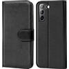 Verco custodia per Samsung S21 FE 5G, Case per Samsung Galaxy S21 FE Cover PU Pelle Portafoglio Protettiva, Nero