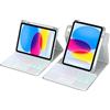 SCIMIN Custodia girevole a 360 gradi con tastiera Bluetooth per iPad da 10,2 di settima generazione/iPad 8a generazione/iPad 9a generazione, tastiera retroilluminata staccabile e mouse trackpad