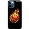 dakanna Custodia Compatibili con [ iPhone 12 PRO Max ] Trasparente con Disegni [ Peallone di Basket in Fiamme ] in Morbida Silicone TPU Flessibile, Shell Case Cover in Gel per Smartphone