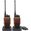 Retevis C66 Walkie Talkie Professionale, Radio Ricetrasmittente a Lunga Distanza per Adulti, Ricarica Rapida 100 Minuti, CTCSS/DCS, Radio per Viaggi All'aperto (Arancione, 2 Pezzi)