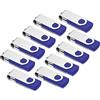 AreTop, confezione da 10 chiavette USB 2.0 dal design girevole, Flash Drive blu Blu 1 Gb